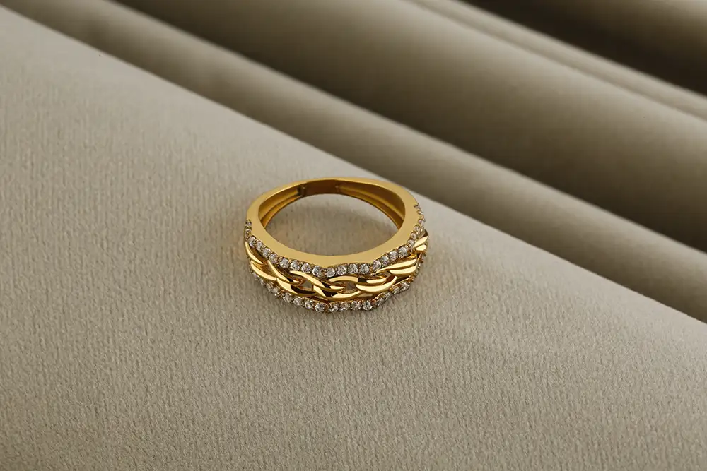 Men’s Gold Plated 925 Silver Ring VJ36